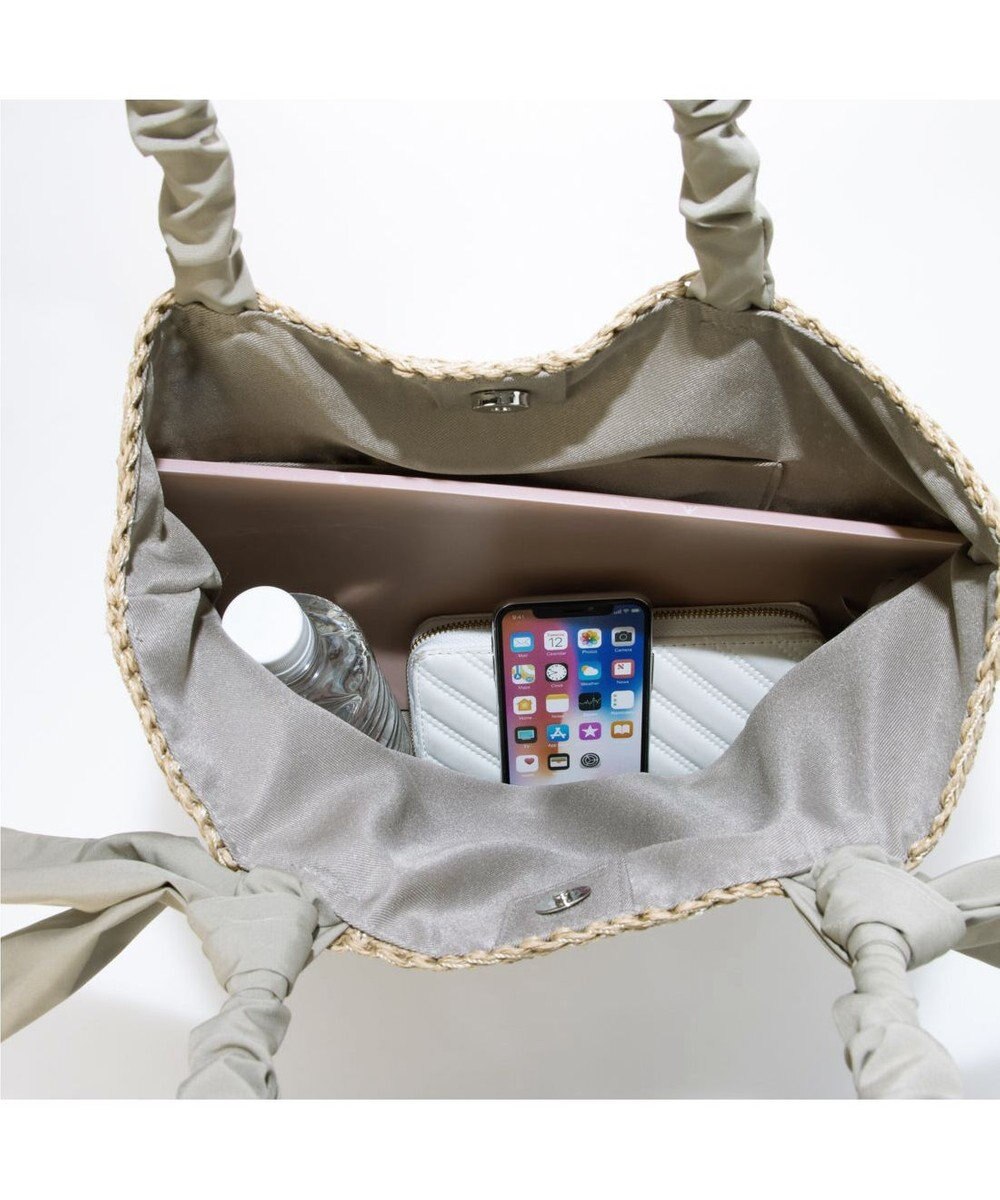 UNBILLION カシュカシュ cachecache / 下がりリボン柄編みトート カゴバッグ 