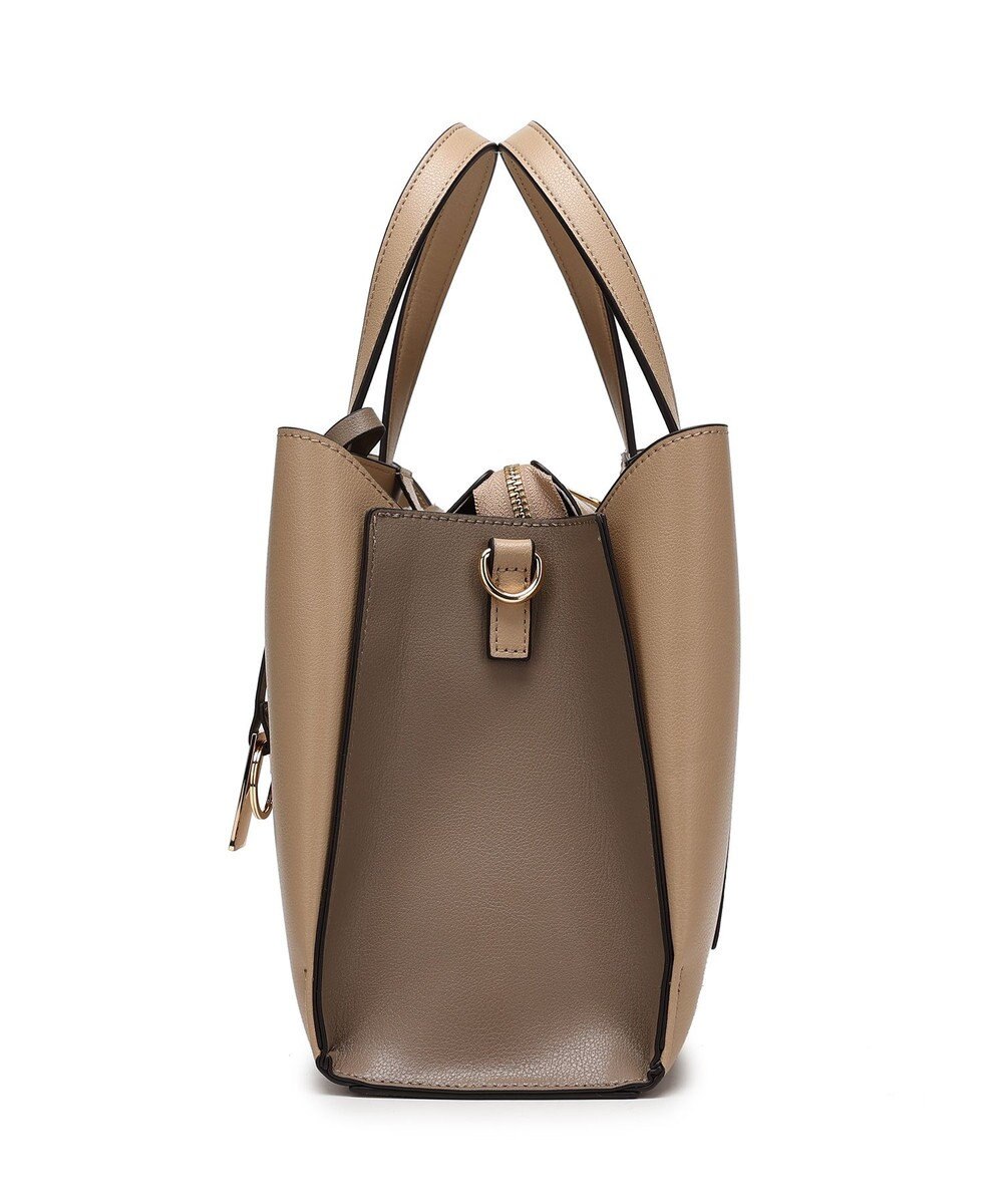 style code 【MERCURYDUO/マーキュリーデュオ】両アオリポケットサイド配色大開き開口 超軽量ハンドバッグ キーチャーム付 