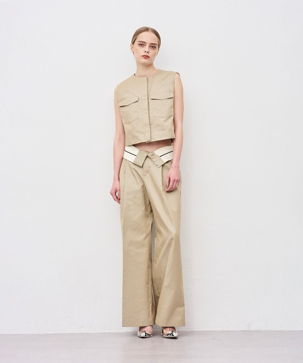 uncrave チノギャバジン ワイドトラウザー 