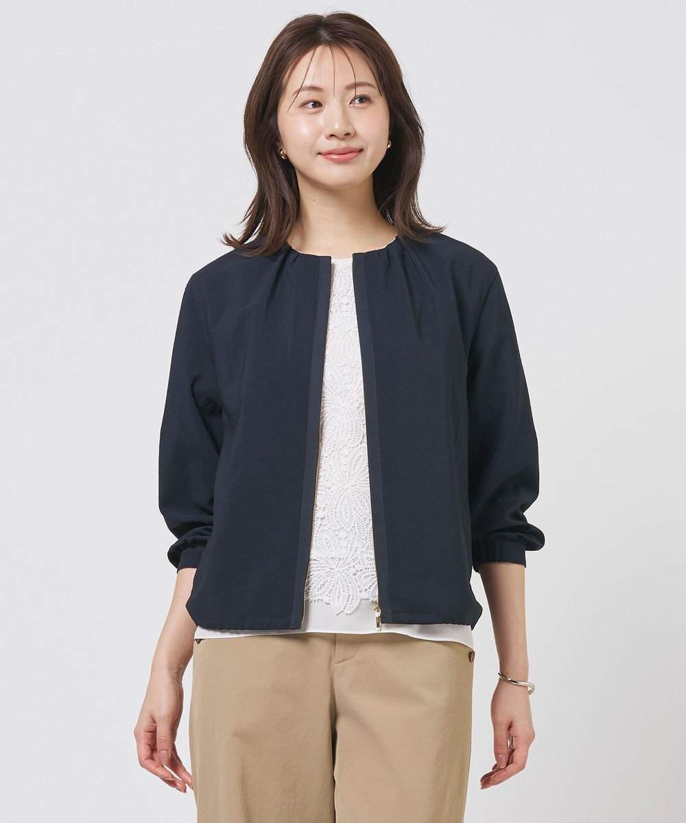 J.PRESS LADIES BREEZE COOL トロ ノーカラー ブルゾン 