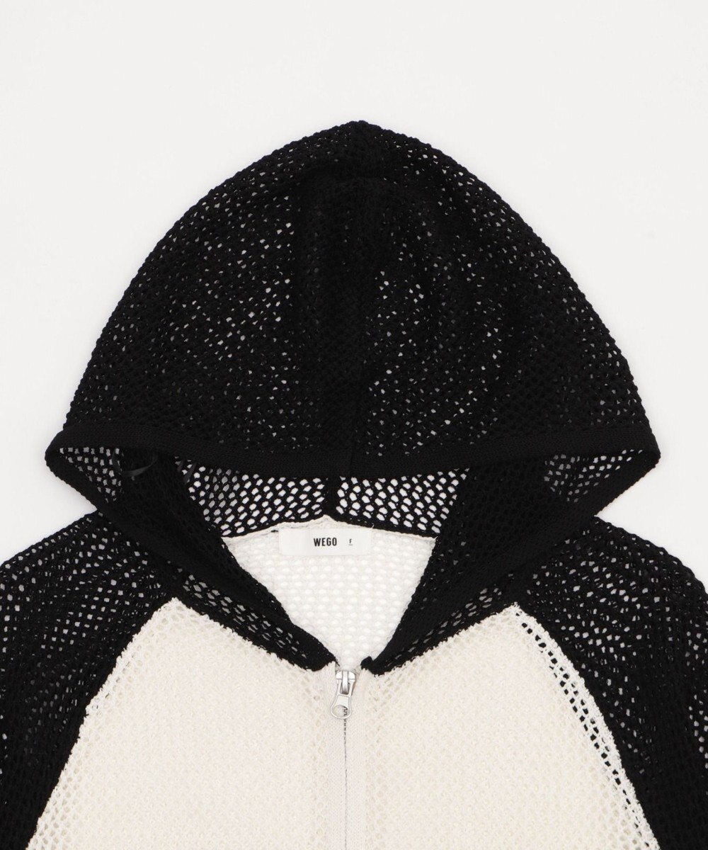 WEGO ラグランメッシュニットショートパーカー 