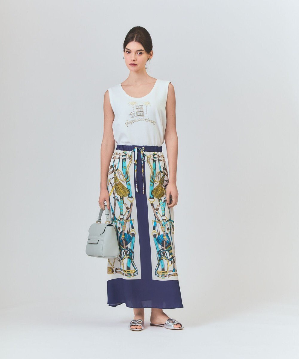 GRACE CONTINENTAL マリンスカーフロングスカート 