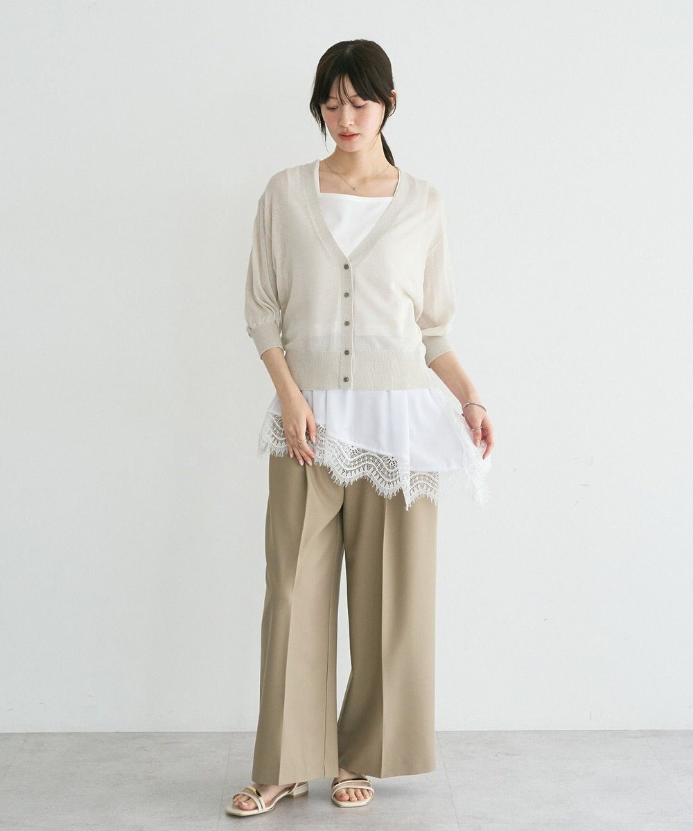 YECCA VECCA シアーニットVネックカーディガン 
