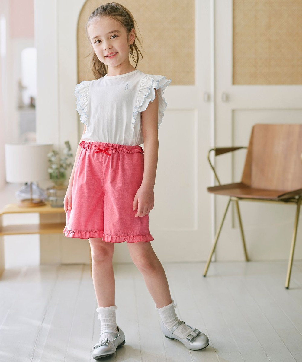 組曲 KIDS 【150-160㎝】 フルールフリルTシャツ 