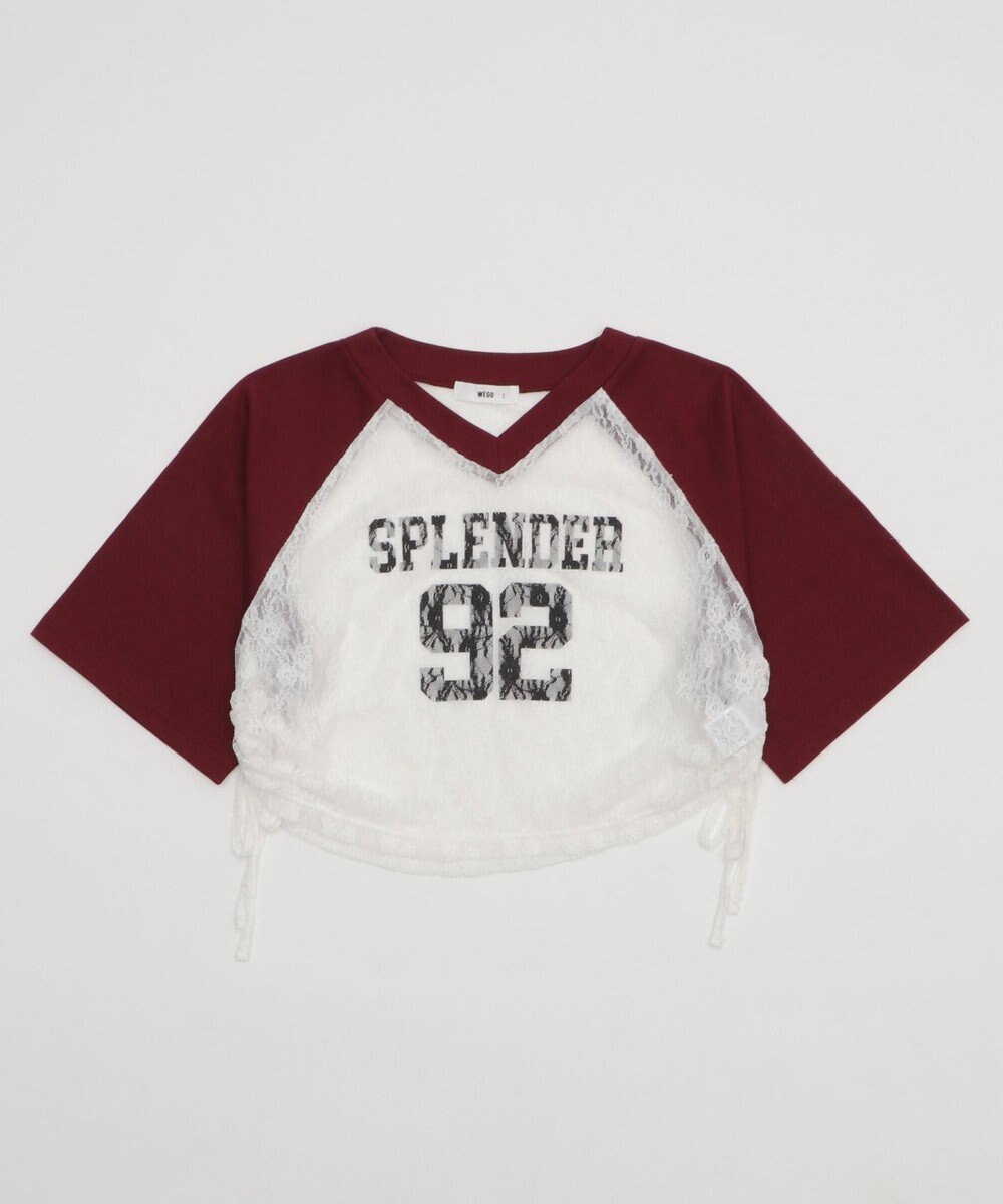 WEGO ラグランレースサイドドロストショートT 