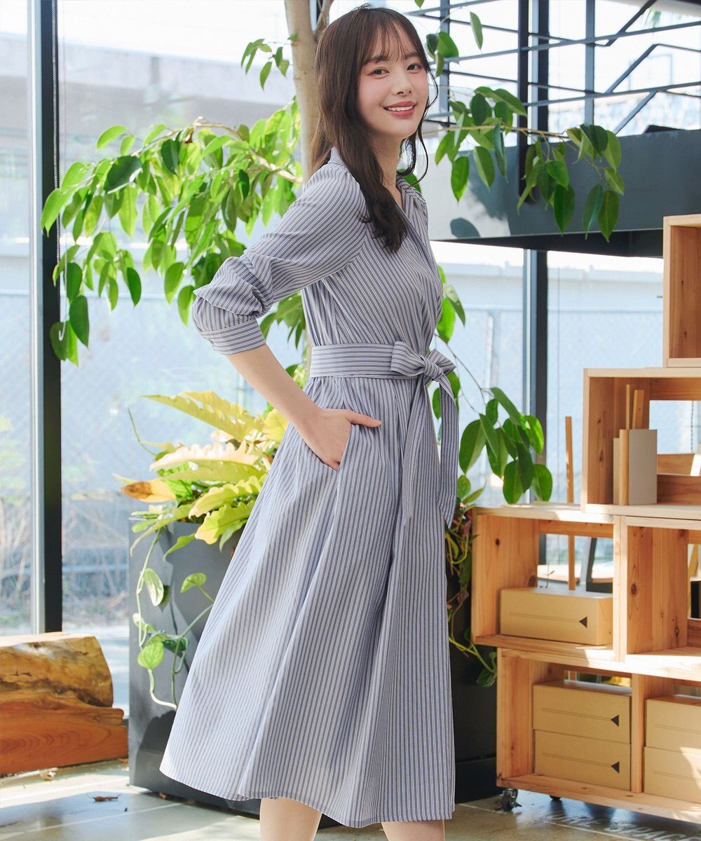 Tiaclasse カシュクールシャツワンピース 