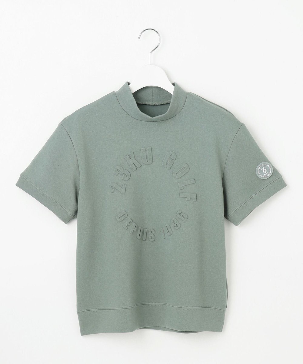 23区GOLF 【WOMEN】【吸水速乾/UVケア】長めの半袖丈でトレンドのモードスタイル！スウェットモックネック 