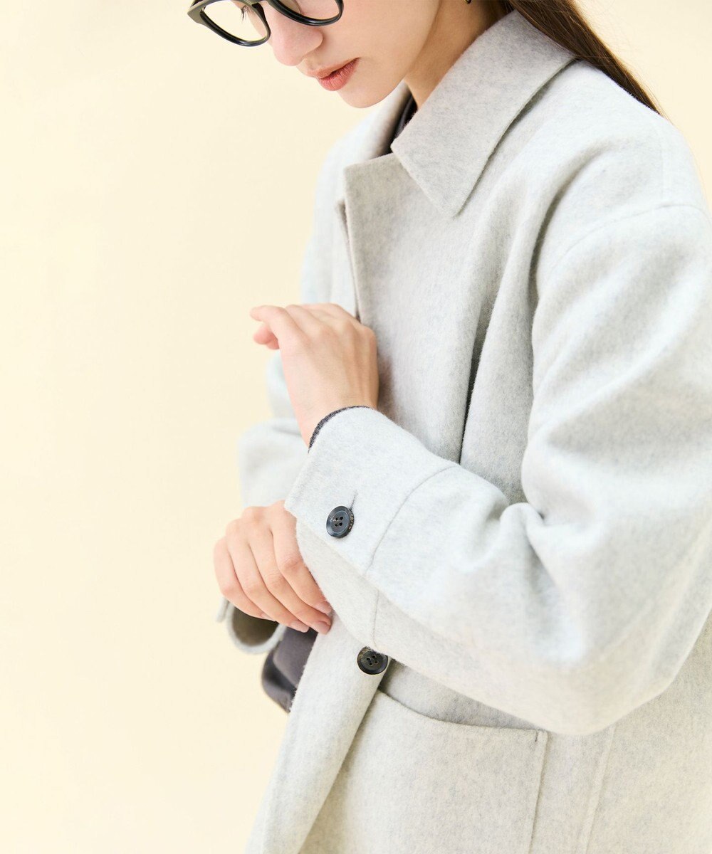 BEIGE， 【WEB限定】PAYSON / ウールリバーオーバーサイズステンカラーコート 