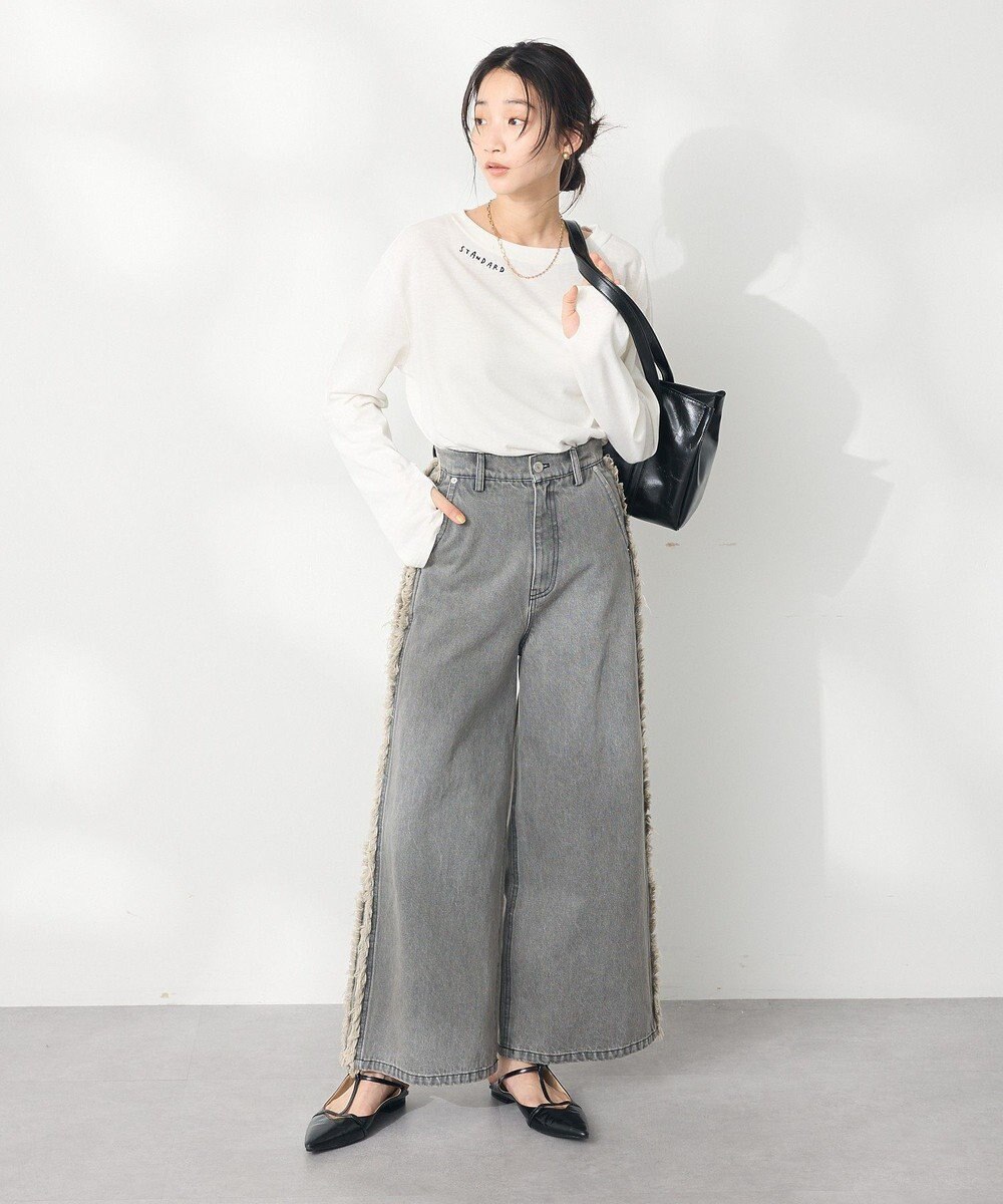 CRAFT STANDARD BOUTIQUE ラメ天竺刺繍ロンTEE 