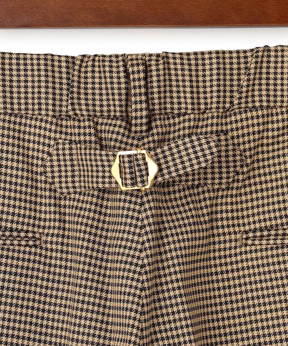 J.PRESS MEN 【J.PRESS ORIGINALS】Wool Polyester Gun Club Check Spindle New Piped Stem Slacks 