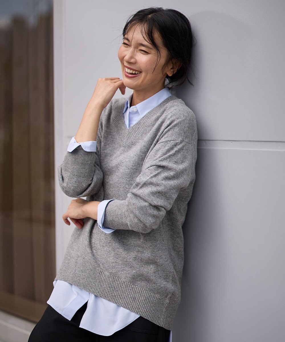 ANY 【手洗い可】イタリーヤーンウールカシミヤミックスＶネックプルオーバー 