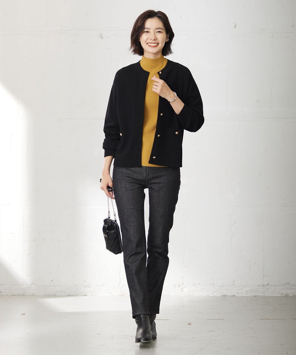 J.PRESS LADIES 針抜きフライス ボトルネック リブ カットソー 