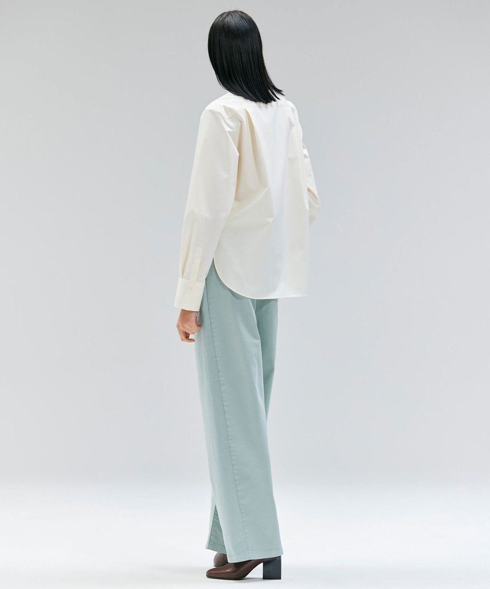 BEIGE， 【洗える・Oggi 11月号掲載】STRAWN / ビッグカラーコットンストレッチシャツ 