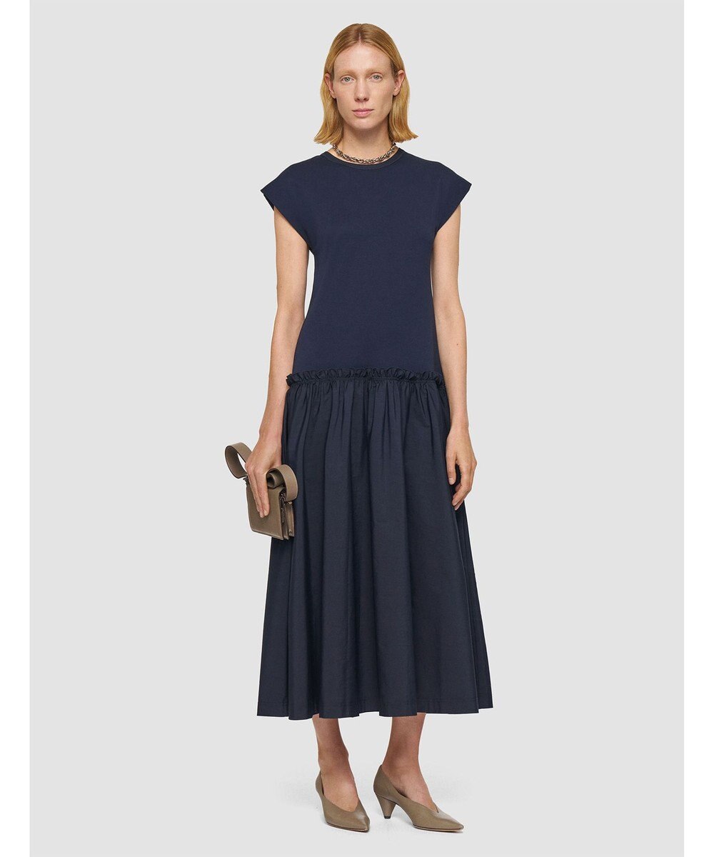 JOSEPH 【洗える】ポプリンジャージー　キャップスリーブドレス 