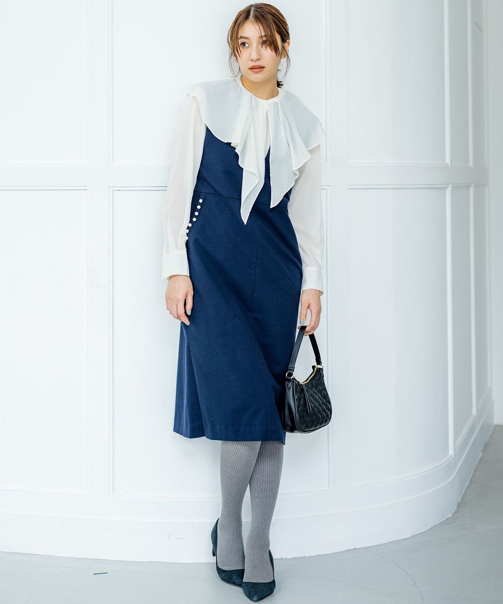 組曲 L シフォンツイルラッフル ブラウス 