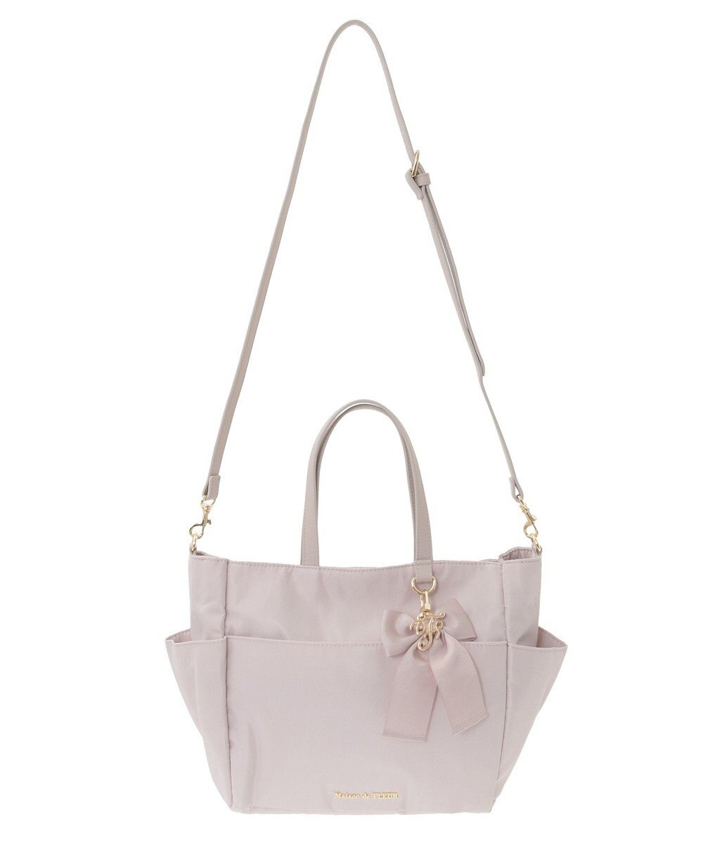 Maison de FLEUR 撥水加工リボンチャームマルチポケットトートS 
