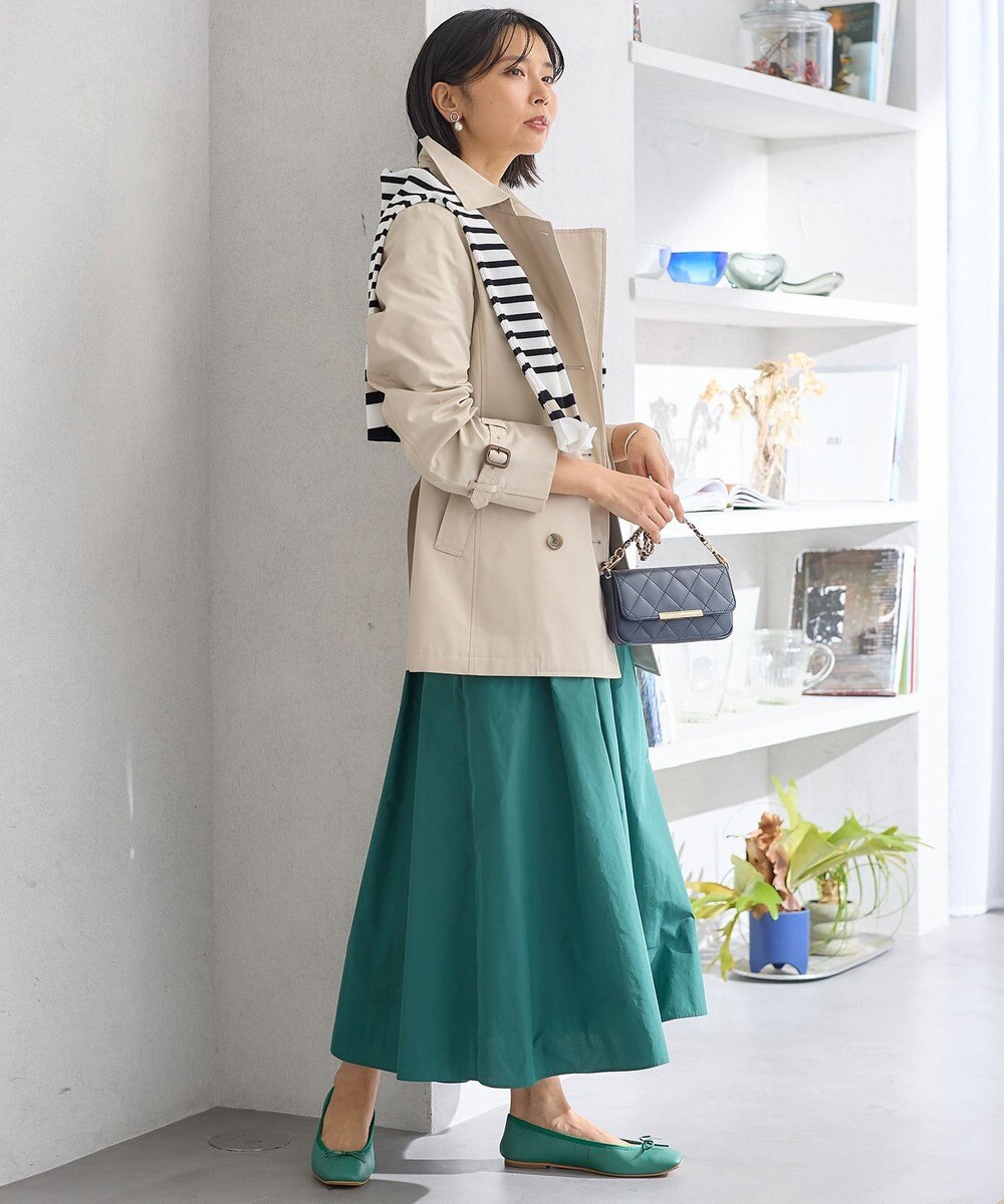 23区 L コットンポリエステルギャバジン ショート トレンチコート 