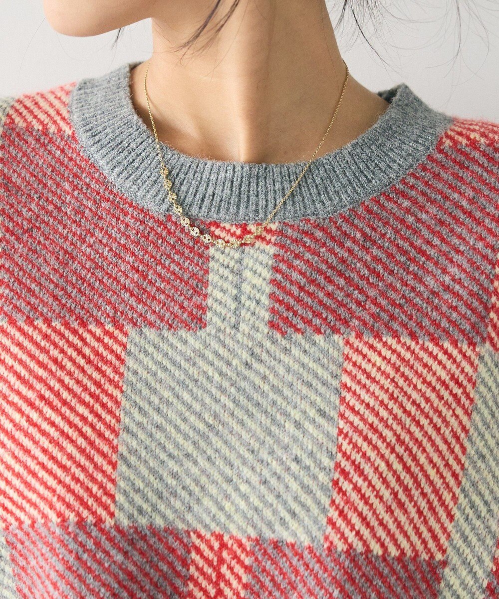 CRAFT STANDARD BOUTIQUE 洗える/チェック柄ニットプルオーバー 