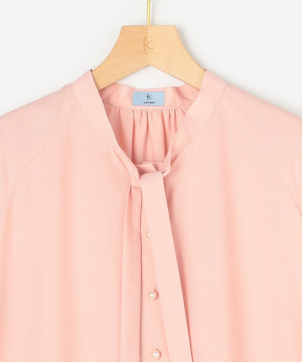 組曲 L 【洗える・イージーケア】シアーカルゼ ボウタイ ブラウス 