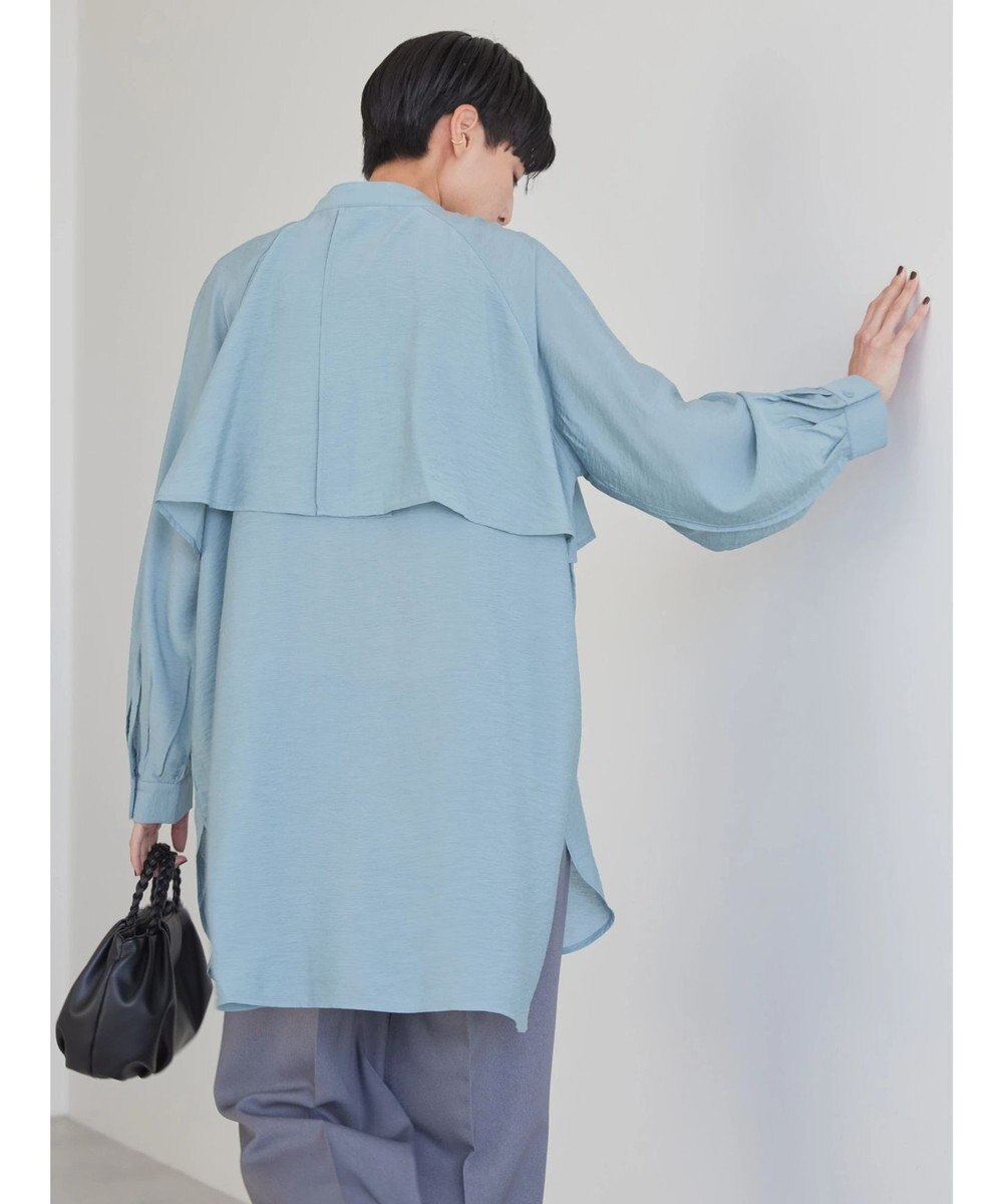 AMERICAN HOLIC バンドカラーフリルシャツチュニック 