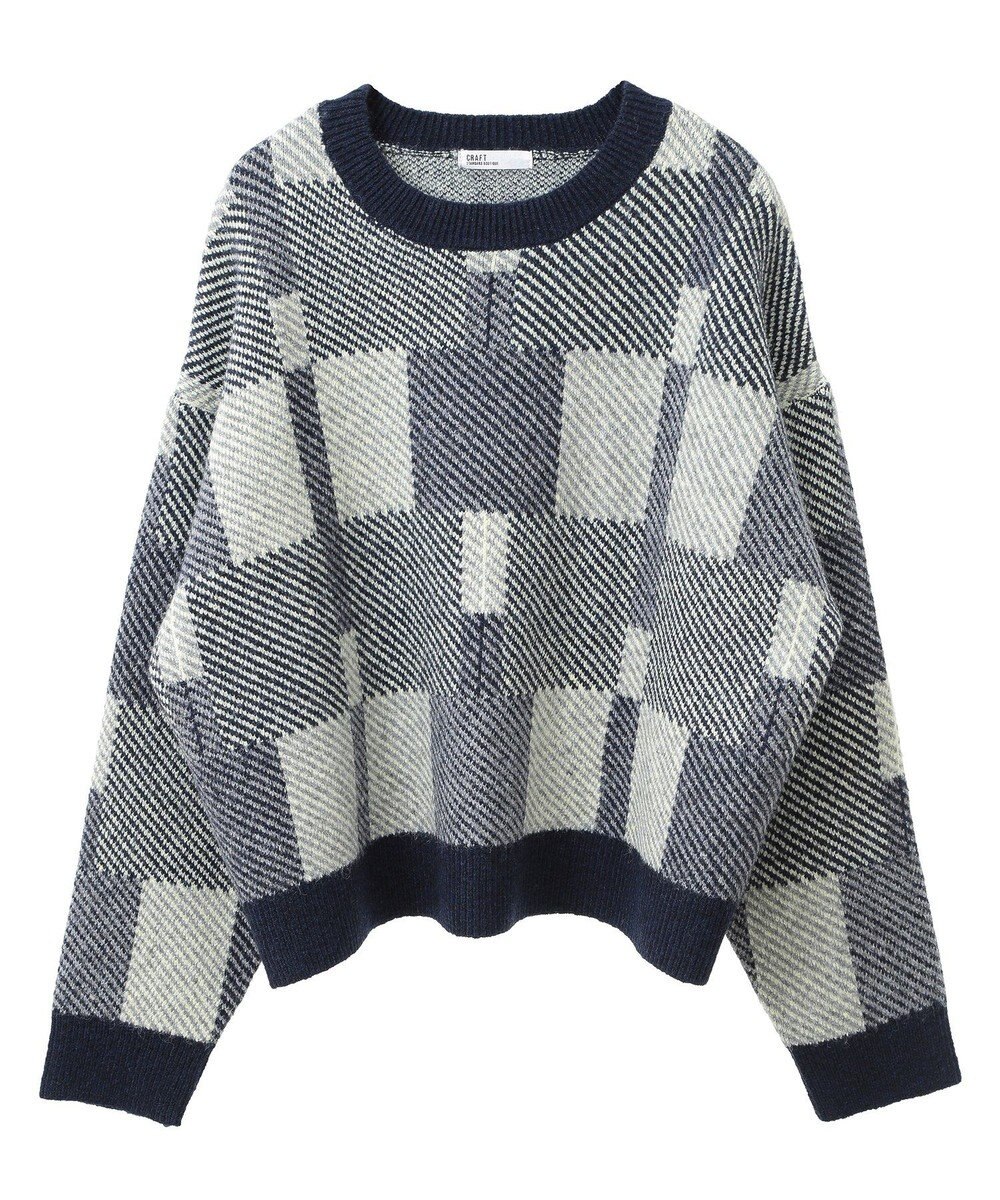 CRAFT STANDARD BOUTIQUE 洗える/チェック柄ニットプルオーバー 