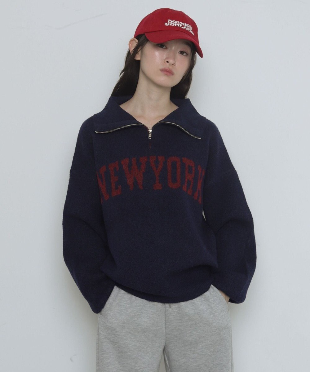 WEGO フラッフィーハーフジップニット 