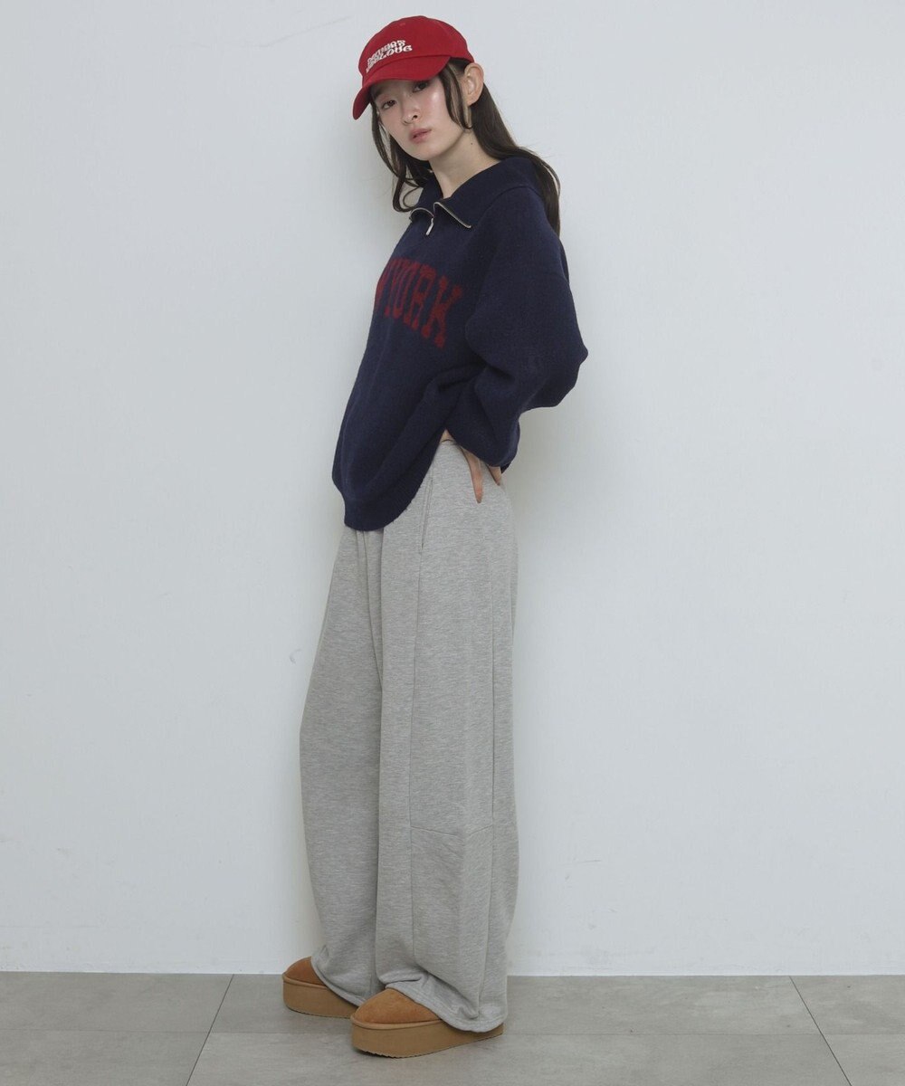 WEGO フラッフィーハーフジップニット 