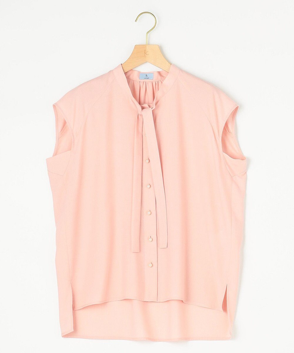 組曲 【洗える・イージーケア】シアーカルゼ ボウタイ ブラウス 