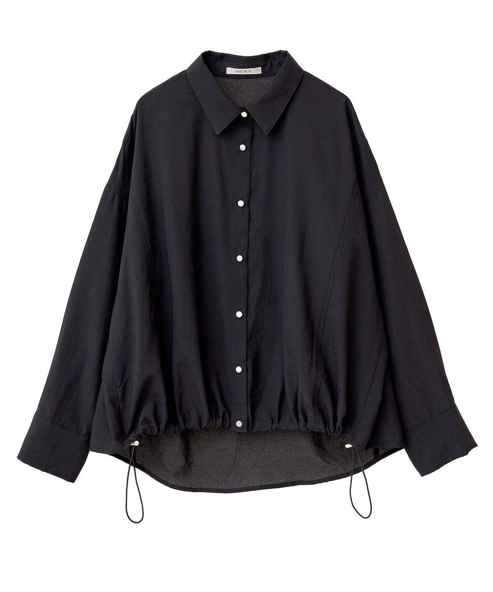 Green Parks 金ボタン裾ドロストシャツ 