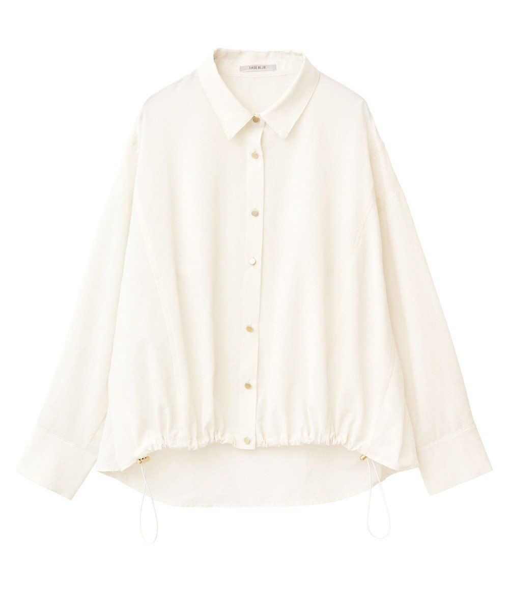 Green Parks 金ボタン裾ドロストシャツ 