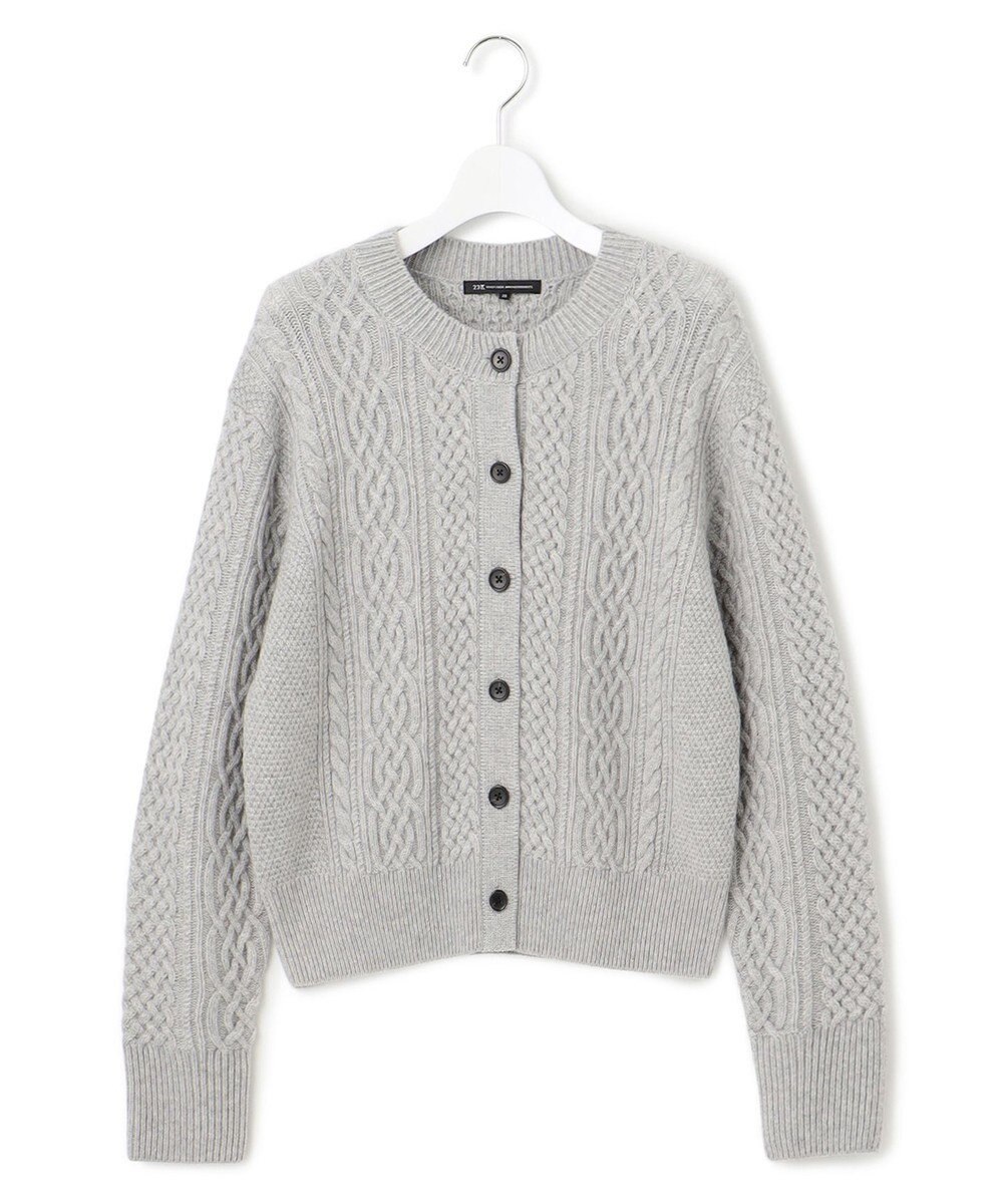 23区 S 【洗える】カシミヤブレンド ケーブルニットカーディガン 