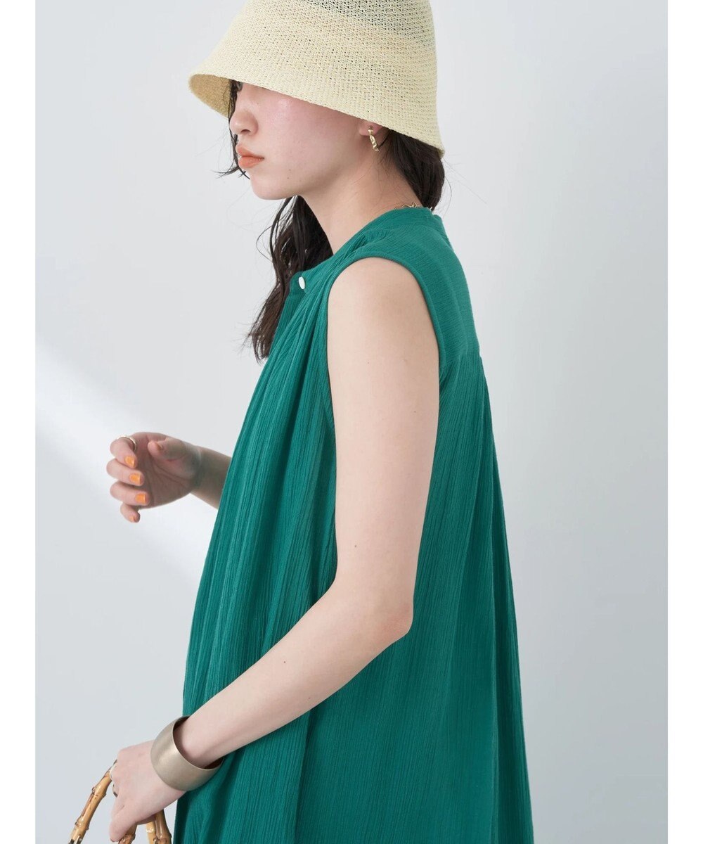 earth music&ecology ノースリーブギャザーワンピース 