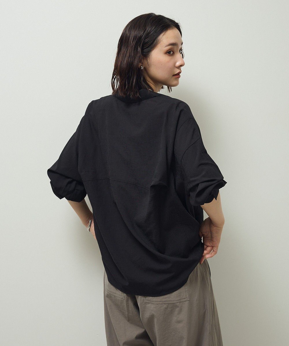 Green Parks 金ボタン裾ドロストシャツ 
