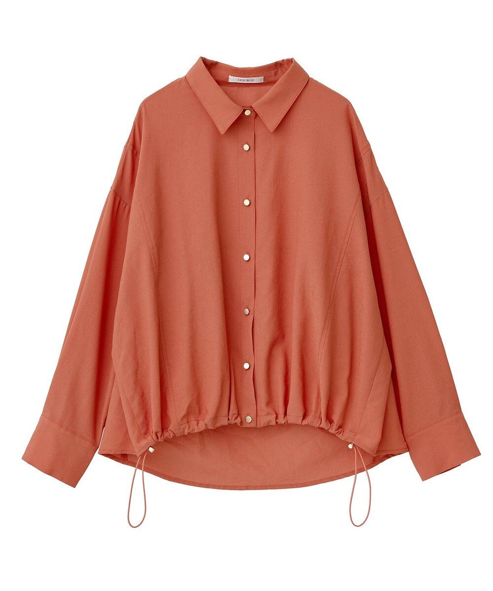 Green Parks 金ボタン裾ドロストシャツ 