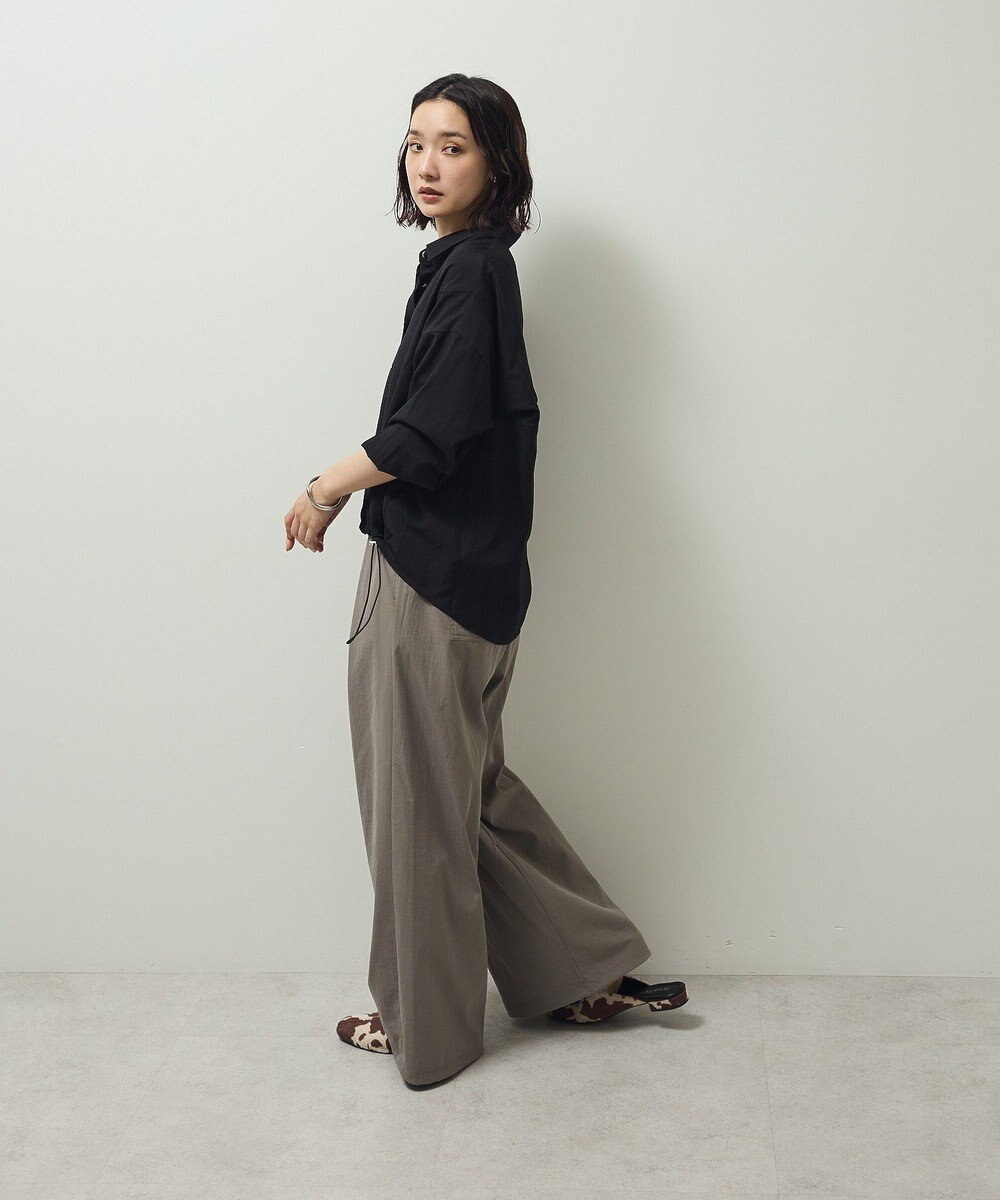 Green Parks 金ボタン裾ドロストシャツ 