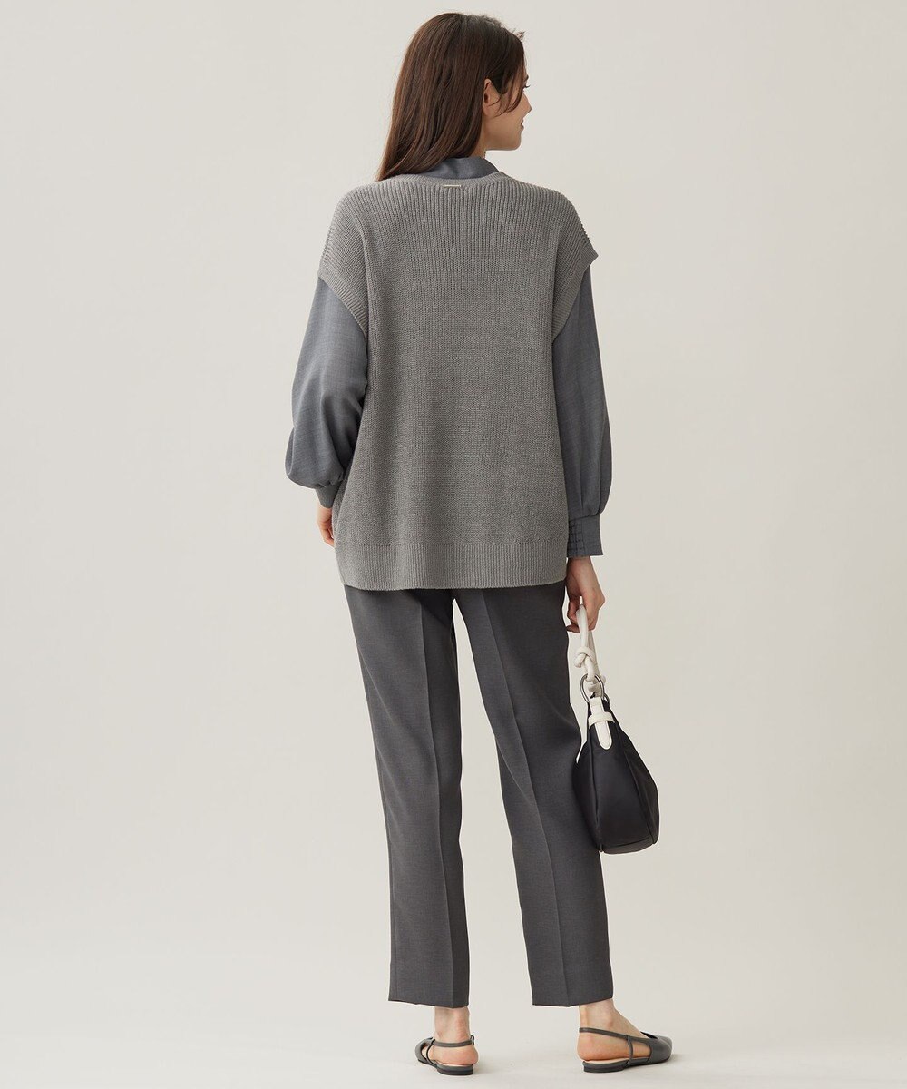 自由区 S 【洗える】コットンウールミドルゲージニット ベスト 