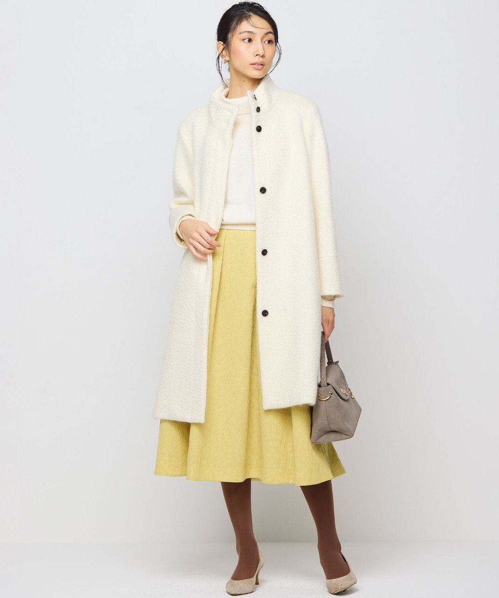 組曲 スタンドカラーシャギーコート 