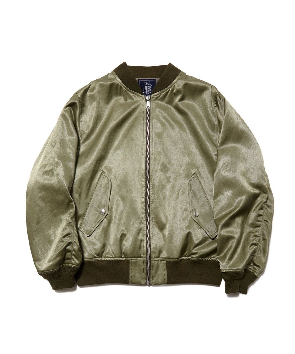 J.PRESS MEN 【J.PRESS ORIGINALS】Bleach Viscose Cotton Satin Flight Jacket / Japan Made 
