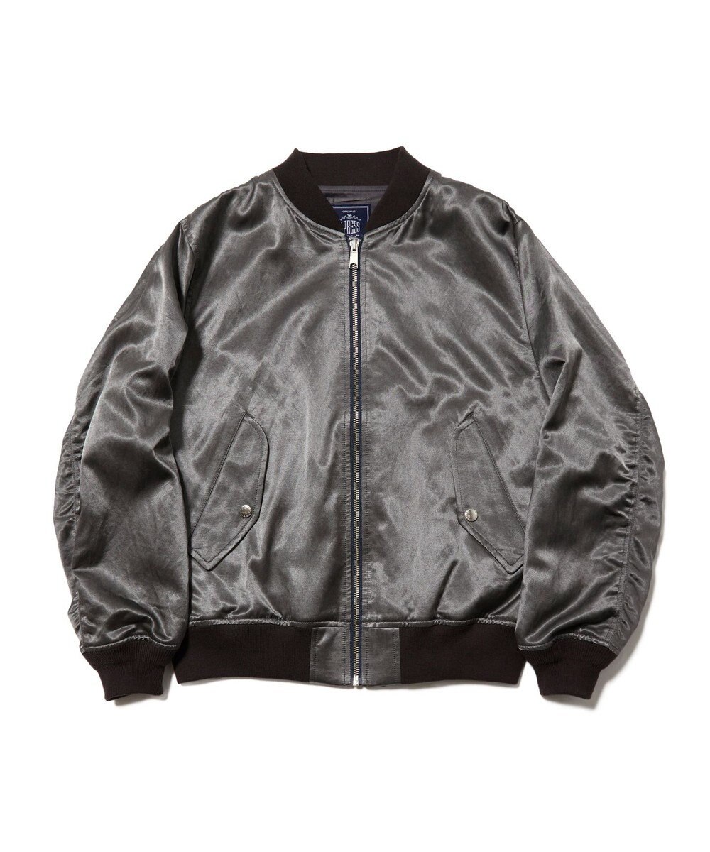 J.PRESS MEN 【J.PRESS ORIGINALS】Bleach Viscose Cotton Satin Flight Jacket / Japan Made 