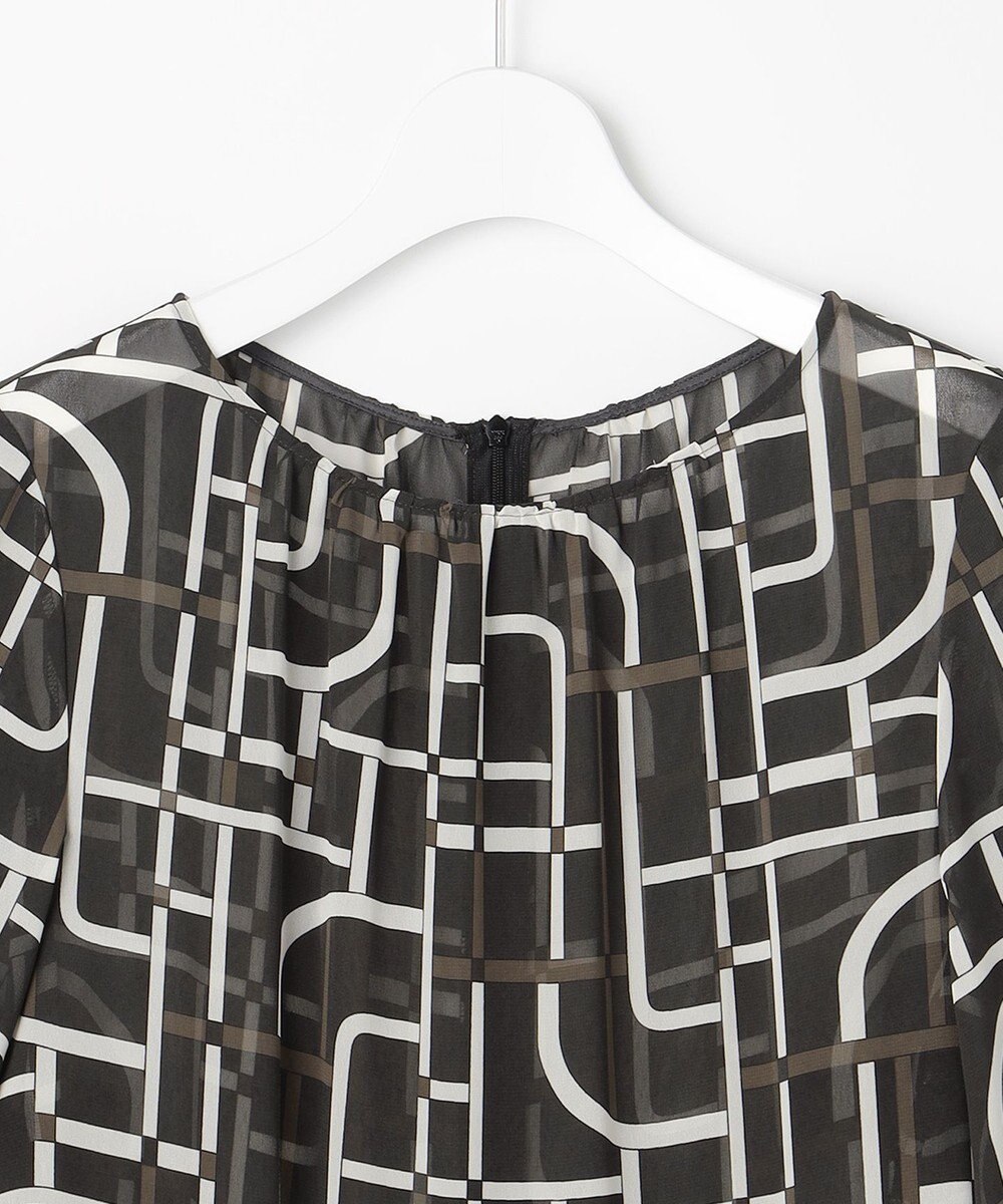 自由区 S ジオメトリックレトロプリント ワンピース 