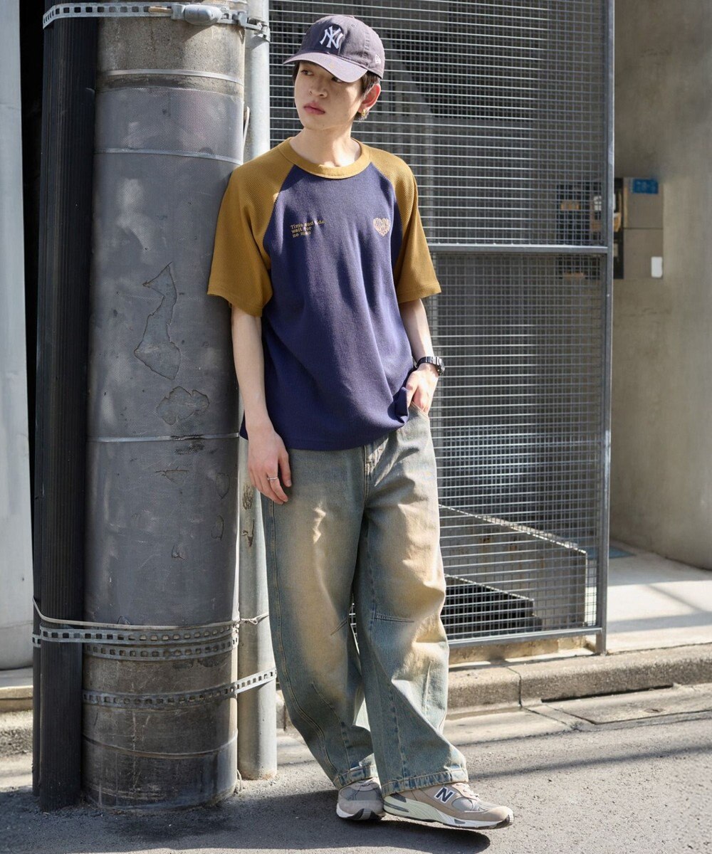 WEGO 【ユニセックス着用ITEM/MLサイズ展開】ワッフルラグランT（SS） 