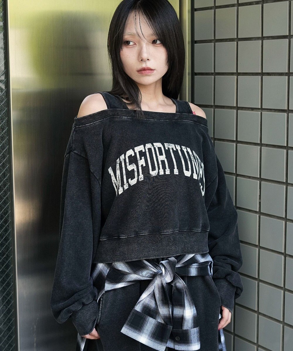 WEGO ドッキングオフショルショートスウェット 