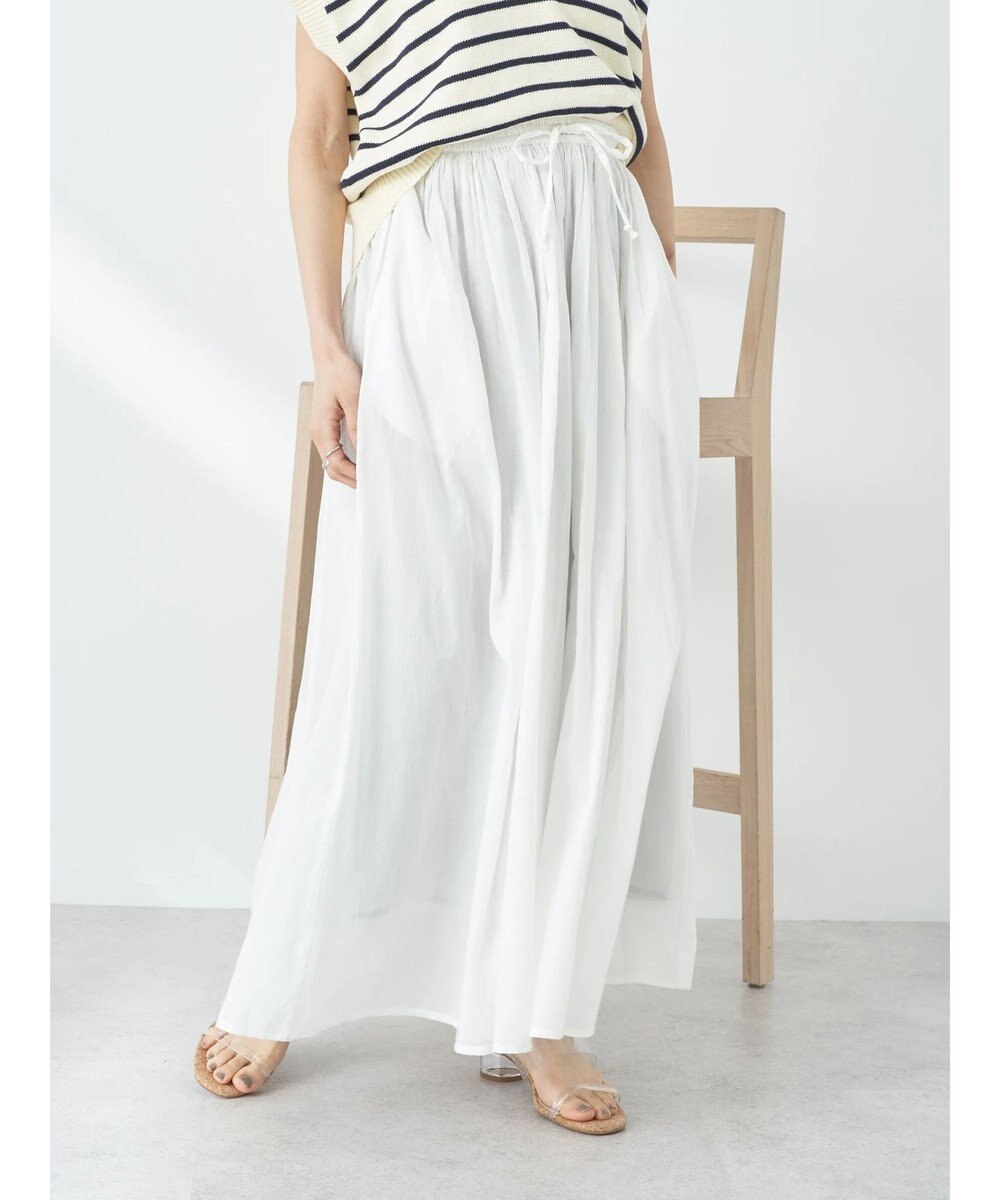 earth music&ecology コットンボイルボリュームスカート 