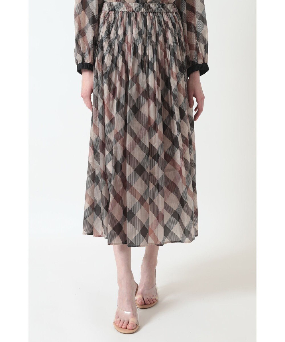 DAKS ハウスチェック シアー リップル スカート 