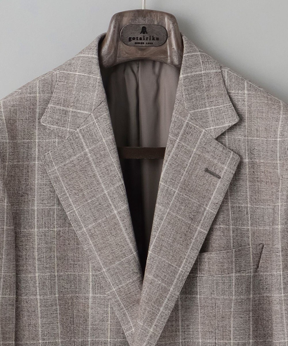 GOTAIRIKU 【CANONICO/カノニコ】サキソニーウールコットンブレンド ジャケット_ブラウンチェック 