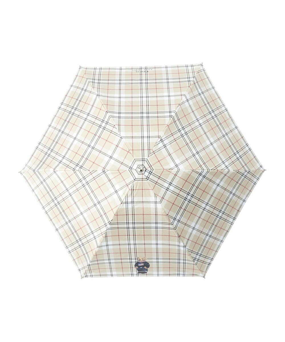 MOONBAT 【軽量】POLO RALPH LAUREN 晴雨兼用日傘 折りたたみ傘 チェック／遮光 遮熱 UV 簡単開閉 
