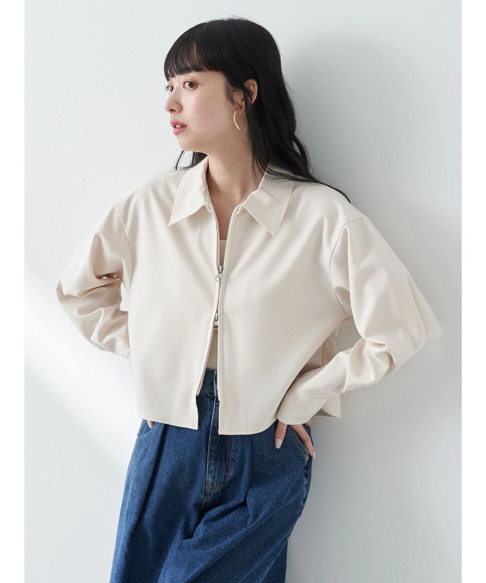 earth music&ecology ジップショートシャツ 