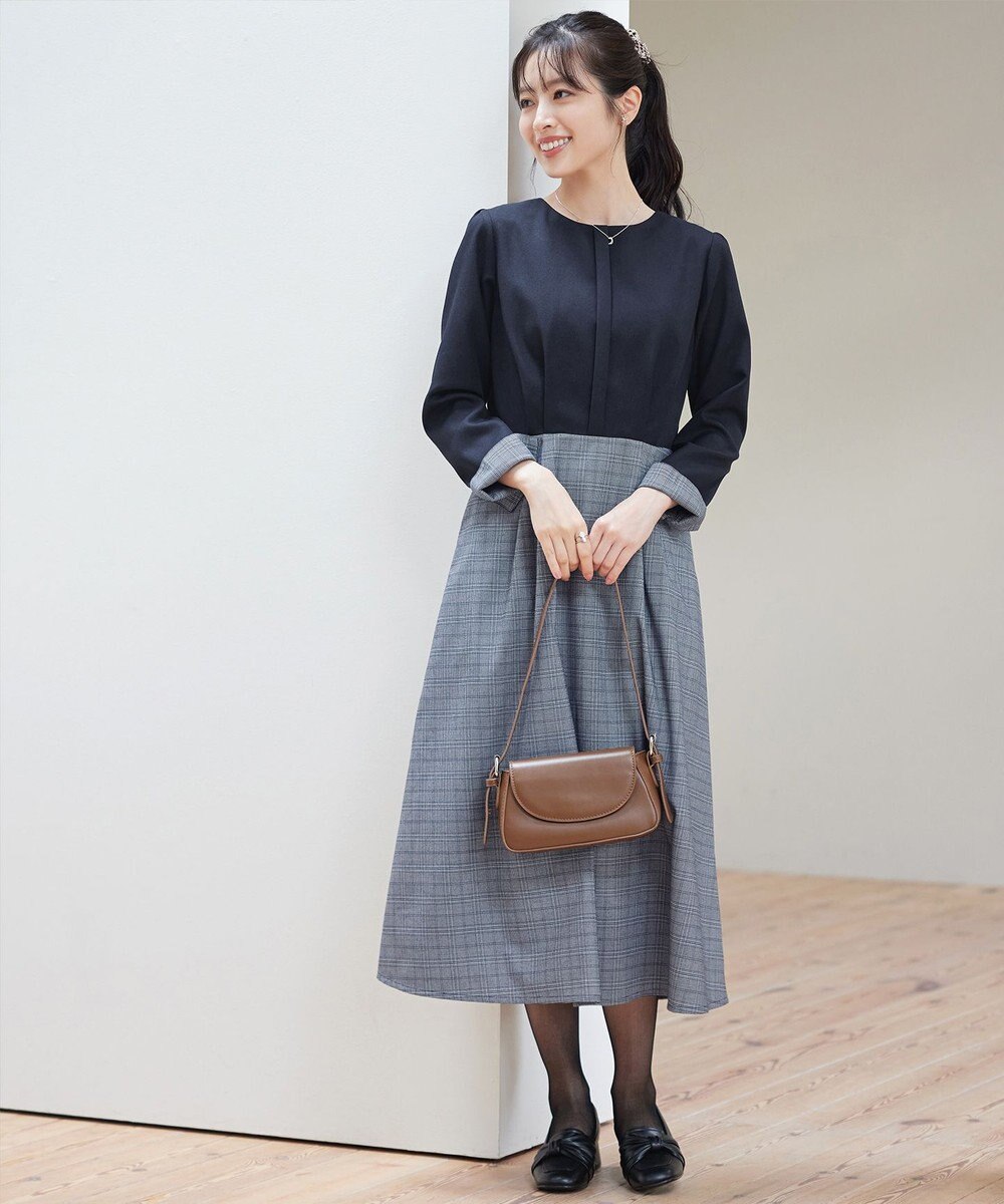 Tiaclasse 【洗える】チェックドッキングワンピース 