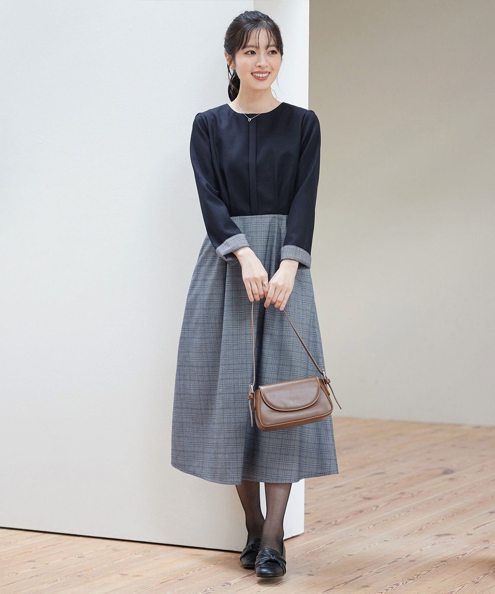 Tiaclasse 【洗える】チェックドッキングワンピース 