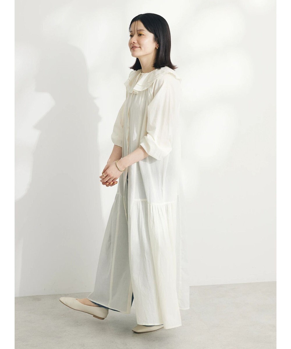 CRAFT STANDARD BOUTIQUE インド綿フリル衿ワンピース 